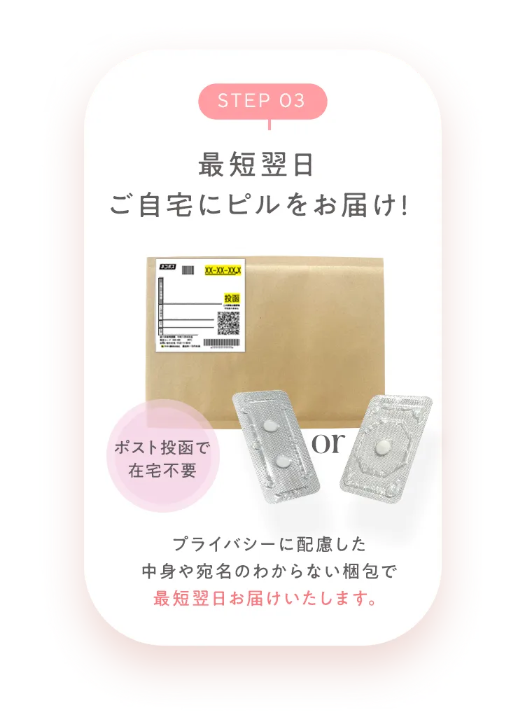 決済確認後お薬を発送