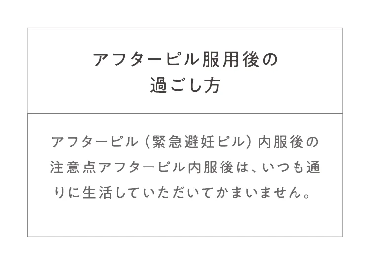 服用後の過ごし方